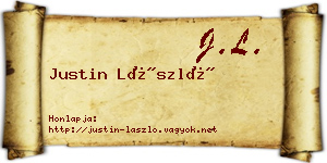 Justin László névjegykártya