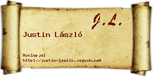 Justin László névjegykártya